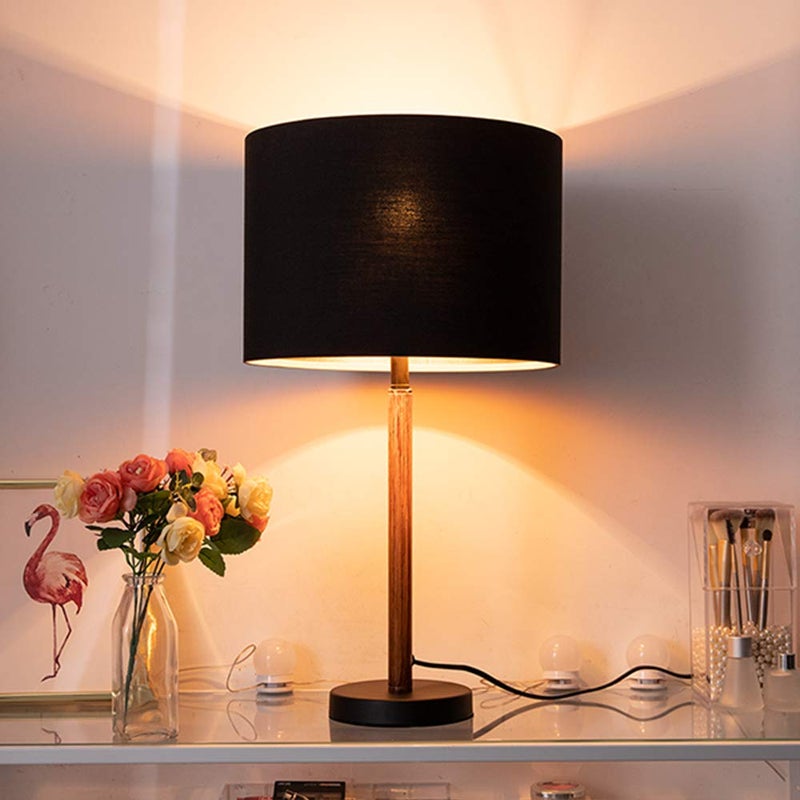 Wellmet 16"x16"x12" Assembly Required Lampshade for Table Lamp, Bedside Lamp, Floor Lamp, Fabric Drum Lampshade Classic Modern Style, Spider Fitter, Black Gold - Image 4